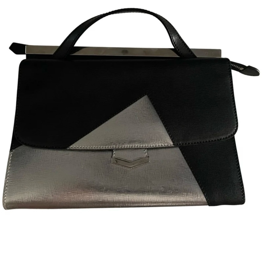 Fendi Demi Jour Black and Silver Handbag/Crossbody Bag